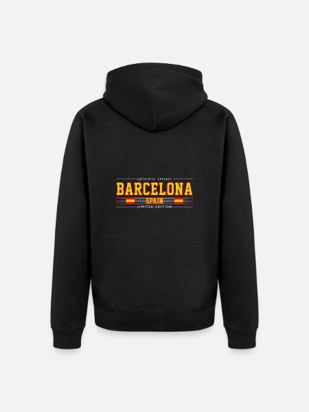 Barcelona - Unisex Premium Organic Zip Hoodie - black