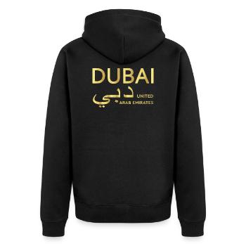 Dubai Gold T-Shirt Émirats Arabes Unis - Veste à capuche bio Premium Unisexe - noir - Dos - Nico (187cm)