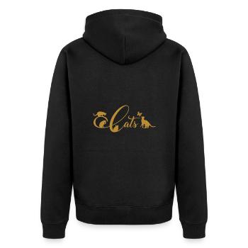 Des chatons joyeux font de la gymnastique sur l’écriture décorative - Veste à capuche bio Premium Unisexe - noir - Dos - Nico (187cm)
