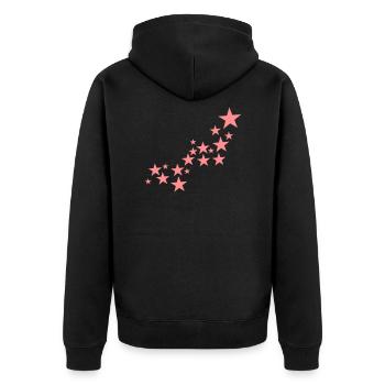 Star Pattern Symbols - Unisex Premium Organic Zip Hoodie - black - Back - Nico (187cm)
