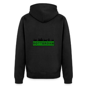 City of Rotterdam - Netherlands Holland - Unisex Premium Organic Zip Hoodie - black - Back - Nico (187cm)