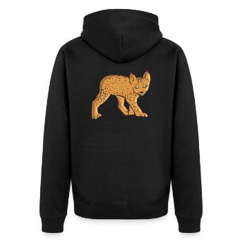 Süßer Baby Luchs ist eine Großkatze und Wildkatze - Unisex Premium Bio Zip Hoodie - Schwarz - Hinten - Nico (187cm)
