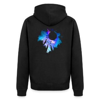 Trois loups Lune Hurlant Galaxy Idée cadeau - Veste à capuche bio Premium Unisexe - noir - Dos - Nico (187cm)