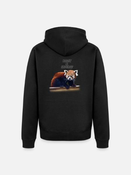 Roux et sauvage - Veste à capuche bio Premium Unisexe - noir
