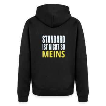 Drôle de dire standard je ne sais pas - Veste à capuche bio Premium Unisexe - noir - Dos - Nico (187cm)