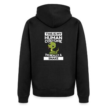 This Is My Human Costume I'm Really A Snake - Unisex Premium Organic Zip Hoodie - black - Back - Nico (187cm)
