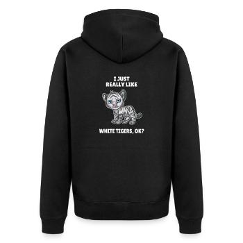Big Cats J’aime vraiment les tigres blancs OK - Veste à capuche bio Premium Unisexe - noir - Dos - Nico (187cm)