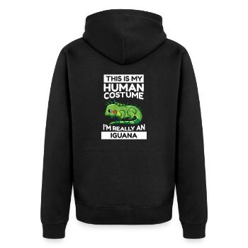 This Is My Human Costume I'm Really An Iguana - Unisex Premium Organic Zip Hoodie - black - Back - Nico (187cm)