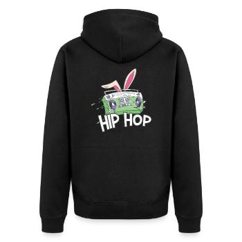 Retro Hiphop Radio Drôle Jour de Pâques - Veste à capuche bio Premium Unisexe - noir - Dos - Nico (187cm)