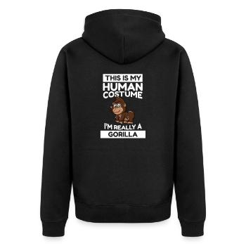 C’est mon costume humain, je suis vraiment un gorille - Veste à capuche bio Premium Unisexe - noir - Dos - Nico (187cm)