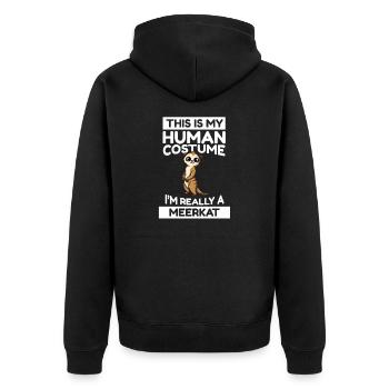 C’est mon costume humain, je suis vraiment un suricate - Veste à capuche bio Premium Unisexe - noir - Dos - Nico (187cm)