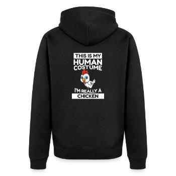 Huhn C’est mon costume humain Je suis vraiment un poulet - Veste à capuche bio Premium Unisexe - noir - Dos - Nico (187cm)