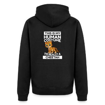 C’est mon costume humain, je suis vraiment un guépard - Veste à capuche bio Premium Unisexe - noir - Dos - Nico (187cm)