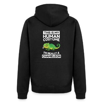 This Is My Human Costume I'm Really A Chameleon - Unisex Premium Organic Zip Hoodie - black - Back - Nico (187cm)