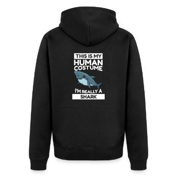 Hai C’est mon costume humain Je suis vraiment un requin - Veste à capuche bio Premium Unisexe - noir - Dos - Nico (187cm)