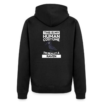 Oiseaux C’est mon costume humain Je suis vraiment un corbeau - Veste à capuche bio Premium Unisexe - noir - Dos - Nico (187cm)