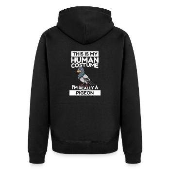 C’est mon costume humain Je suis vraiment un pigeon - Veste à capuche bio Premium Unisexe - noir - Dos - Nico (187cm)