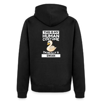 C’est mon costume humain, je suis vraiment un cygne - Veste à capuche bio Premium Unisexe - noir - Dos - Nico (187cm)