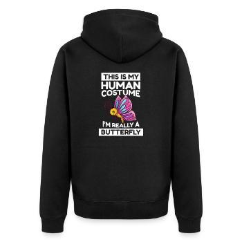 This Is My Human Costume I'm Really A Butterfly - Unisex Premium Organic Zip Hoodie - black - Back - Nico (187cm)