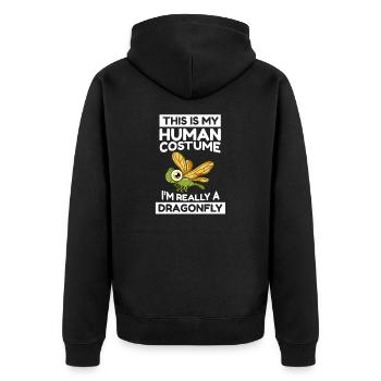 This Is My Human Costume I'm Really A Dragonfly - Unisex Premium Organic Zip Hoodie - black - Back - Nico (187cm)