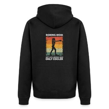 Maman boxe vintage comme une maman normale seulement plus cool - Veste à capuche bio Premium Unisexe - noir - Dos - Nico (187cm)