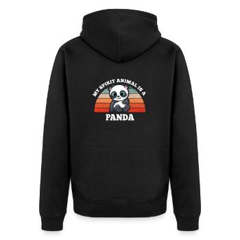 Retro Vintage My Spirit Animal Is A Panda - Unisex Premium Organic Zip Hoodie - black - Back - Nico (187cm)
