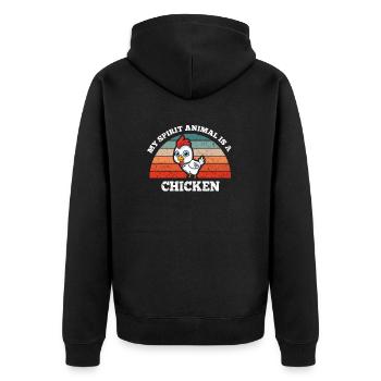 Poulet Poulet Chuchoteur Mon Animal Est Un Poulet - Veste à capuche bio Premium Unisexe - noir - Dos - Nico (187cm)