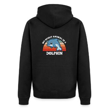 Dauphins Baleines Béluga Mon Animal Est Un Dauphin - Veste à capuche bio Premium Unisexe - noir - Dos - Nico (187cm)