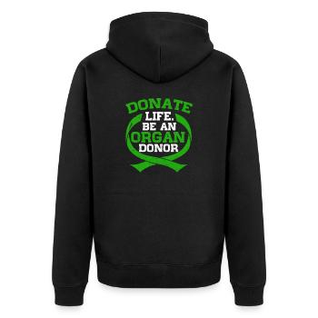 Donate Life Organ Donor Kidney Disease Awareness - Unisex Premium Organic Zip Hoodie - black - Back - Nico (187cm)