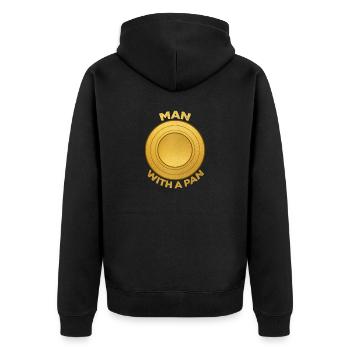 Goldsucher Mining Bergbau Goldrausch Spitzhacke - Unisex Premium Bio Zip Hoodie - Schwarz - Hinten - Nico (187cm)