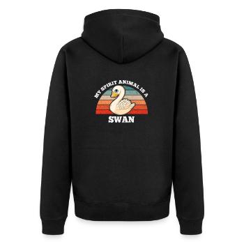 Schwan Vogelbeobachter My Spirit Animal Is A Swan - Unisex Premium Bio Zip Hoodie - Schwarz - Hinten - Nico (187cm)