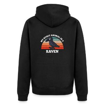 Corbeau Corbeau Oiseau Nerd Mon animal spirituel est un corbeau - Veste à capuche bio Premium Unisexe - noir - Dos - Nico (187cm)