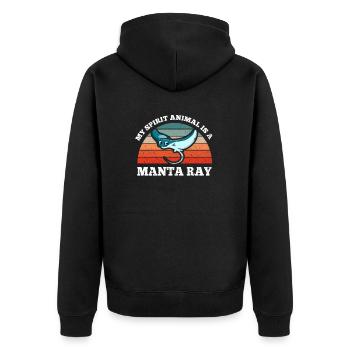 Rays Deep Sea Mon animal spirituel est une raie manta - Veste à capuche bio Premium Unisexe - noir - Dos - Nico (187cm)