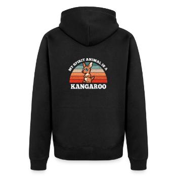 Kangourou Australie Mon animal spirituel est un kangourou - Veste à capuche bio Premium Unisexe - noir - Dos - Nico (187cm)