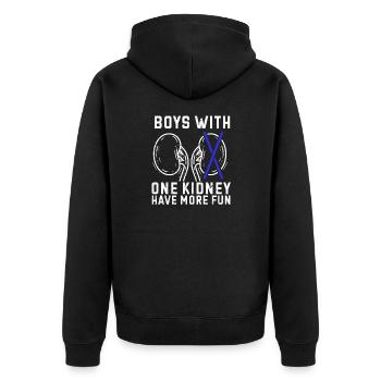 Kidney Transplant Donation Organ Donor - Unisex Premium Organic Zip Hoodie - black - Back - Nico (187cm)