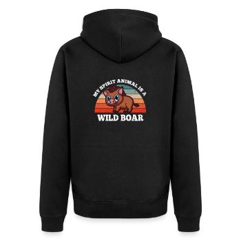 Wildschwein Mon animal spirituel est un sanglier - Veste à capuche bio Premium Unisexe - noir - Dos - Nico (187cm)