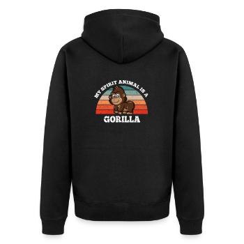 Singes Silverback Mon animal spirituel est un gorille - Veste à capuche bio Premium Unisexe - noir - Dos - Nico (187cm)