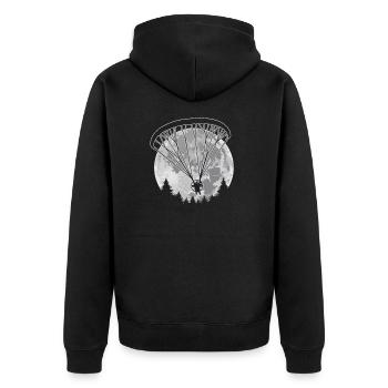 Parapente de parachutisme de pleine lune - Veste à capuche bio Premium Unisexe - noir - Dos - Nico (187cm)