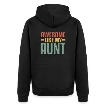 Awesome Like My Aunt For Graduation Day - Unisex Premium Organic Zip Hoodie - black - Back - Nico (187cm)