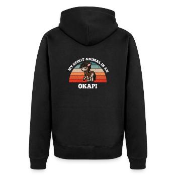 Cerf de la jungle Cerf Mon animal spirituel est un okapi - Veste à capuche bio Premium Unisexe - noir - Dos - Nico (187cm)