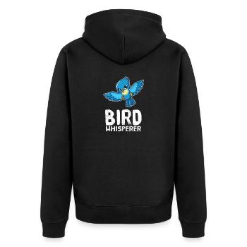 Oiseaux Chuchoteurs d’oiseaux Murmure d’oiseaux Amateurs d’oiseaux - Veste à capuche bio Premium Unisexe - noir - Dos - Nico (187cm)