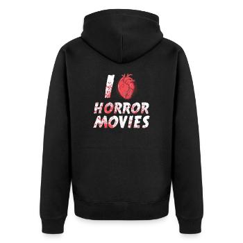 J’adore Horror Movie Night Horror Movie Halloween - Veste à capuche bio Premium Unisexe - noir - Dos - Nico (187cm)