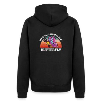Schmetterlinge My Spirit Animal Is A Butterfly - Unisex Premium Bio Zip Hoodie - Schwarz - Hinten - Nico (187cm)