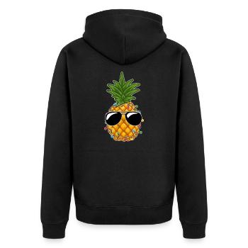Tropical Fruit Pineapple Christmas In July Summer - Unisex Premium Organic Zip Hoodie - black - Back - Nico (187cm)