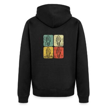 Retro Eiscreme Liebhaber Eis Essen Sommer Eisdiele - Unisex Premium Bio Zip Hoodie - Schwarz - Hinten - Nico (187cm)