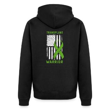 USA Flagge Organspender Transplantation Organ - Unisex Premium Bio Zip Hoodie - Schwarz - Hinten - Nico (187cm)