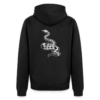 Klapperschlange Schlangen Reptilien Liebhaber - Unisex Premium Bio Zip Hoodie - Schwarz - Hinten - Nico (187cm)
