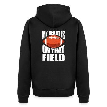 Fußballmama Fußball Mutter Sprüche Torwart Stürmer - Unisex Premium Bio Zip Hoodie - Schwarz - Hinten - Nico (187cm)