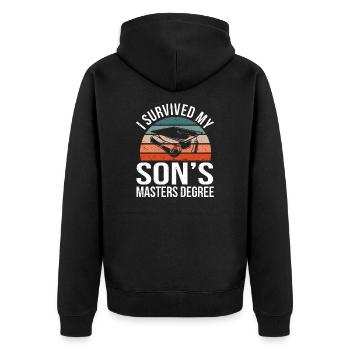J’ai survécu au certificat de fin d’études de maîtrise de mon fils - Veste à capuche bio Premium Unisexe - noir - Dos - Nico (187cm)