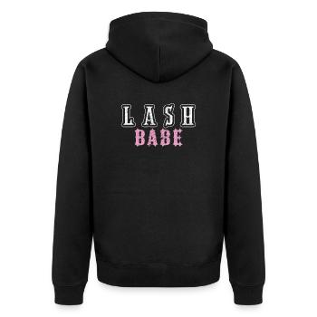 Lash Babe Eyelashes Artist Expert Lash Tech - Unisex Premium Organic Zip Hoodie - black - Back - Nico (187cm)